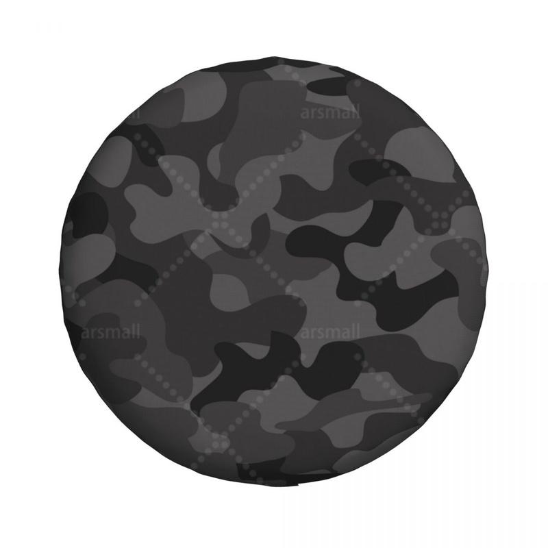 Black Camouflage Car Tire Dust Cover SUV Truck Travel Trailer,Waterproof Tires 14" 15" 16" 17" Wheel Cover Spare Tire Cover