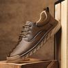 New 2025 Men's Large-size Leather Shoes, Non-slip and Wear-resistant Lace-up Casual Single Shoes, Hand-sewn Large-size Shoes