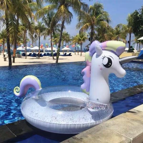 Intex 57288 Double Flamingo Adult Inflatable Swimming Ring - Thick Oversized Floating Bed for Kids & Adults