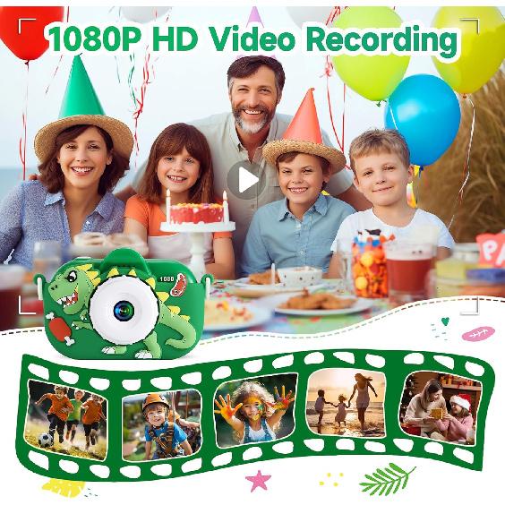 Kids Camera Boys Toys for 3 4 5 6 7 8 9 Years Old Boys, 48MP Dual Lens Kids Digital Camera Christmas Birthday Gifts, 1080P HD Video Selfie Toddler