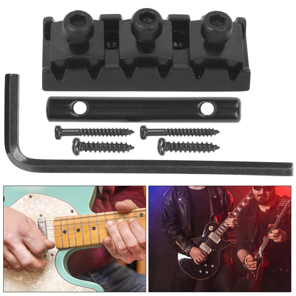Electric Guitar String Lock Nut with Headstock String Retainer Bar Screw Hex Wrench