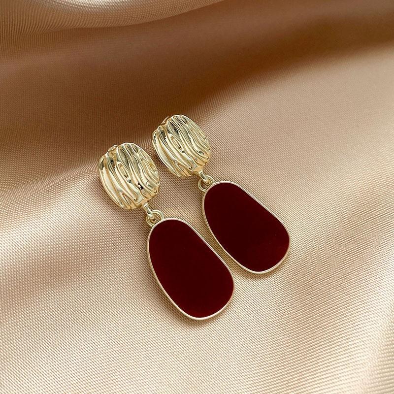 New Fashion Statement Earrings Pink Green White Red Geometric Drop Earrings for Women Punk Metal Earring Trendy Jewelry Elegant