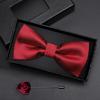 Geschenkbox Herren Fliege Männlich Trauzeuge Bräutigam Bordeauxrote Fliege Formelle Hochzeit Britische Koreanische Version Fliege