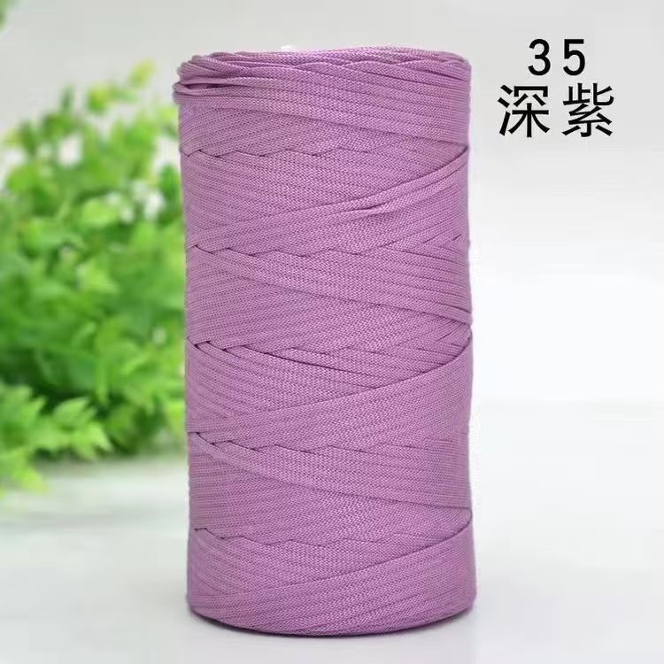 Flat Belt Wool, Light Body Ice Silk Mercerized Cotton Linen, Hand-Woven Crocheted Diy Hook Bag, Hat Seat Cushion, Hollow Thread