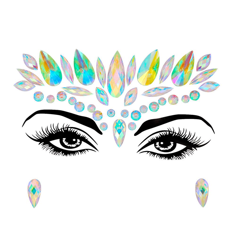 Crystal Tattoo Sticker Glitter Eyeliner Eyebrow Makeup Face Eyes Diamond Temporary Tattoo Rock Rhinestone 3D Eyeliner Stickers