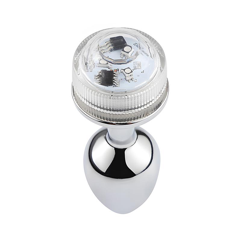 Colorful Anal Plug Led Glowing Butt Plug Vagina Massage Luminous Anal Tail Stainless Steel Butt Dilator Anus Sex Toys For Women