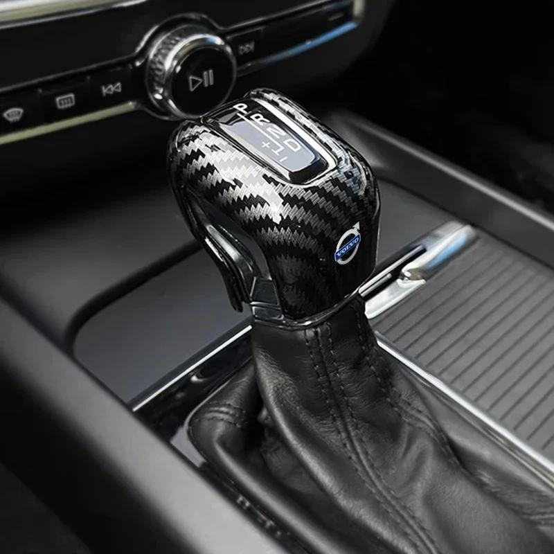 Steering Covers Carbon Fiber Car Shift Lever Cover Sticker Decorative Accessories For Volvo XC60 XC40 XC90 S60 S90 V60 V90 Promo