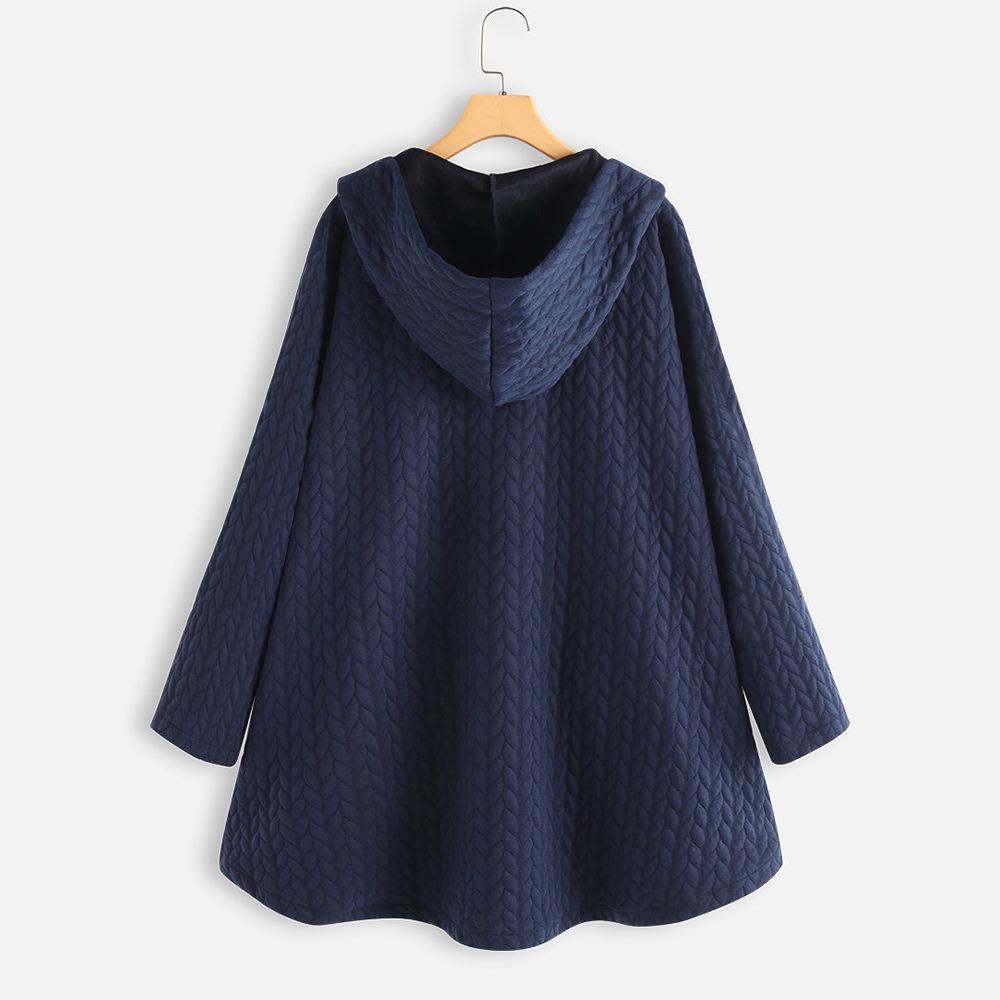Damen Herbst- und Winter-Mittelmantel mit Kapuze, Lässige Warme Damen Baumwollwattierte Jacke Oberteile