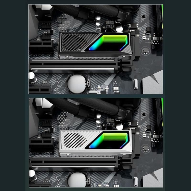 ARGB M.2 Heatsink SSDs Heat Sink with Thermals Pad, Aluminum 2280 M.2 5V 3Pin Addressables ARGB Sync NVME Heatsink for M.2