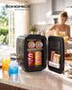 SONGMICS Mini Fridge, Portable Cooler and Warmer, 4 L Mini Bedroom Fridge, 28 X 20.5 X 29.5 Cm, 25 dB, Dual Power Supply, for Car and Office, Black