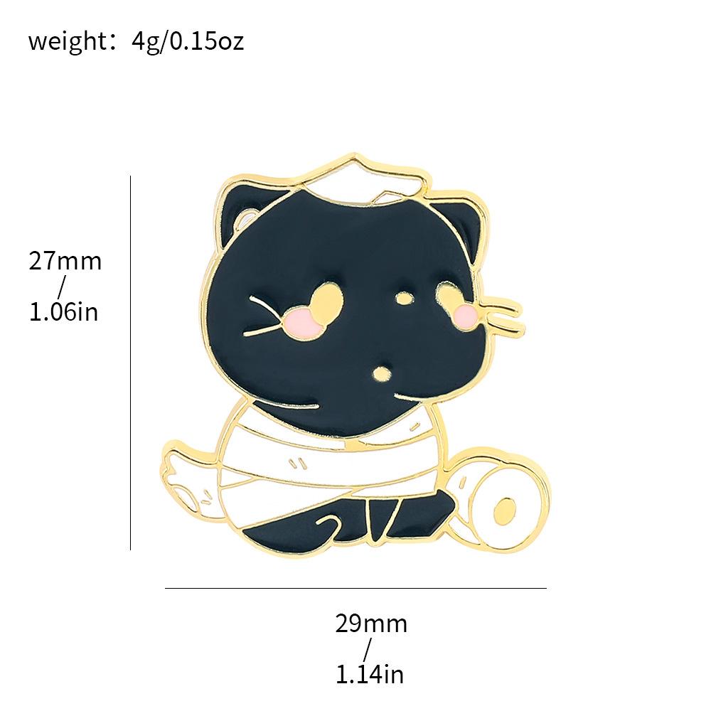 Cute cartoon cat series brooch personality funny Halloween creative ghost pumpkin kitten bag accessories