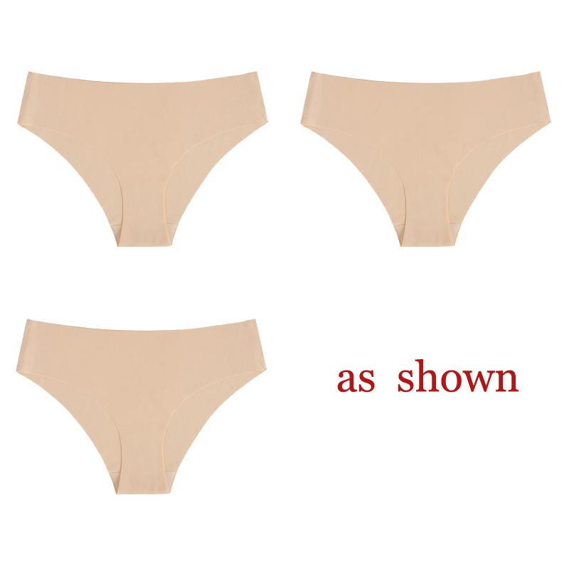 TERMEZY 3Pcs/Lot Sexy No Trace Panties for Women Ice Silk Low Waist Underwear Sports Lingerie G-string Briefs Female Intimates