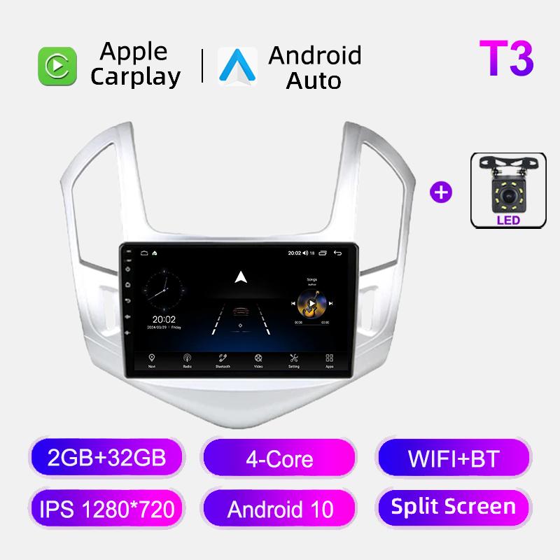 Carplay Android Auto Car Radio For Chevrolet Cruze 2012-2015 Multimedia Video Player GPS Navigation BT 2 Din Stereo Head Unit