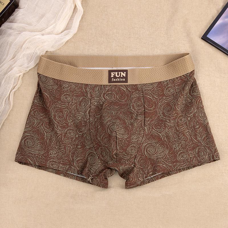 

Мужское антибактериальное хлопковое нижнее белье Rose Trend: Приятные к коже, удобные, дышащие, модные трусы с плоскими штанинами и высокоэластичным дизайном с четырьмя углами. 2XL коричневый/красный