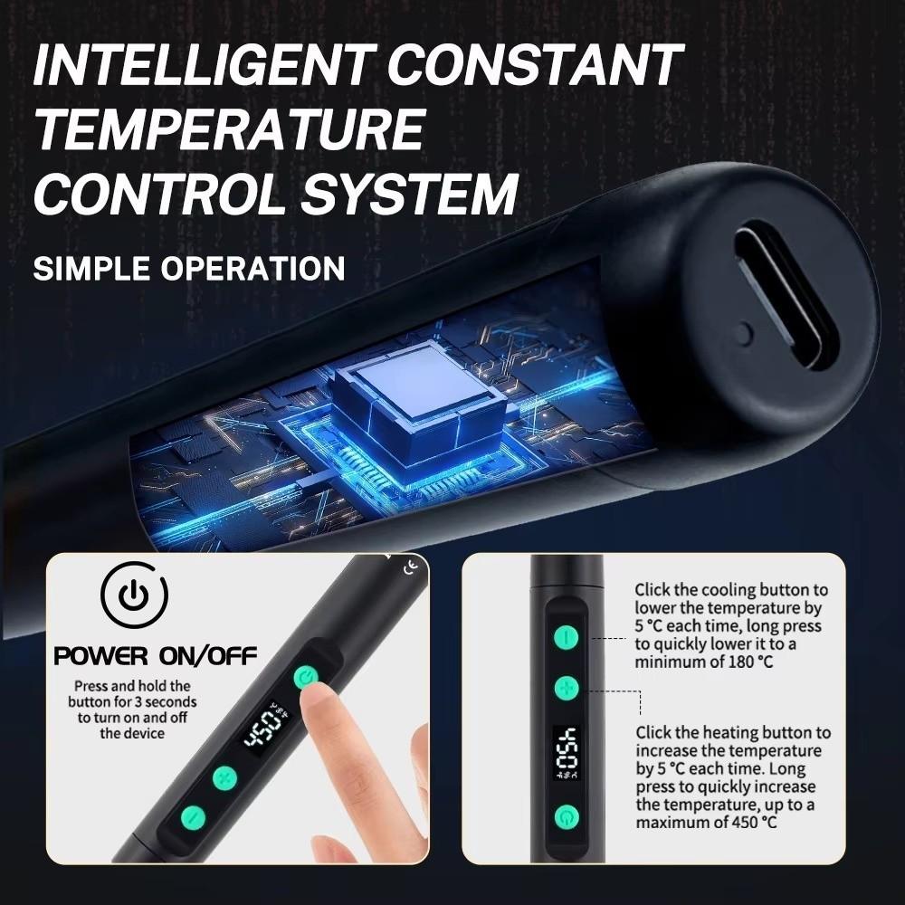 Adjustable Temperature USB Soldering Iron Speed Heating Welding Tool Kit Pen  Electronic Repair