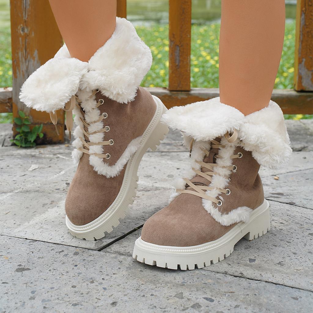 Shoes for Women Winter Fashion Plus Size Platform Short Plush Warm Comfortable Non-slip Snow Boots 36-43 Ankle Boots