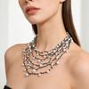 Design Sense, Hand-woven Imitation Pearl Necklace, Retro Stacking, High-end Sense, Multi-layer Stacking, Collarbone Chain