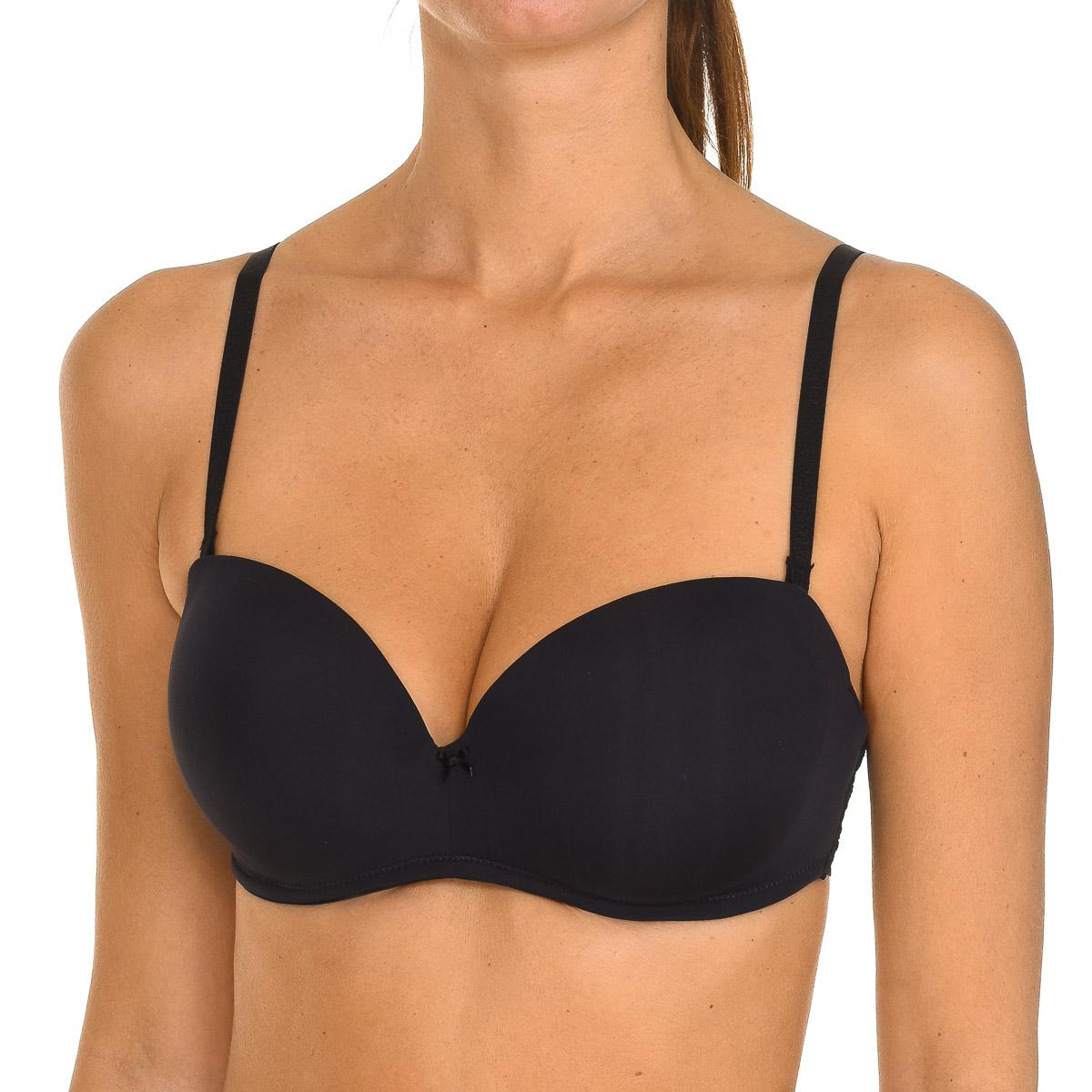 

Женский бюстгальтер на косточках с эластичными кружевными боками O77C09MC00P 34 C чёрный