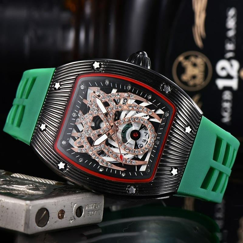 Business fashion transparent alloy watch case European and American pointer quartz watch