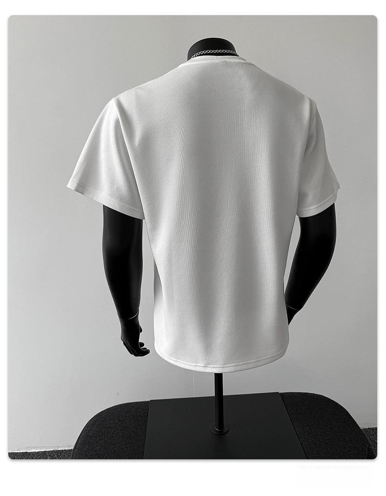 2026 Summer Men's Trendy Japanese Retro Patchwork Heavyweight Loose Casual T-Shirt