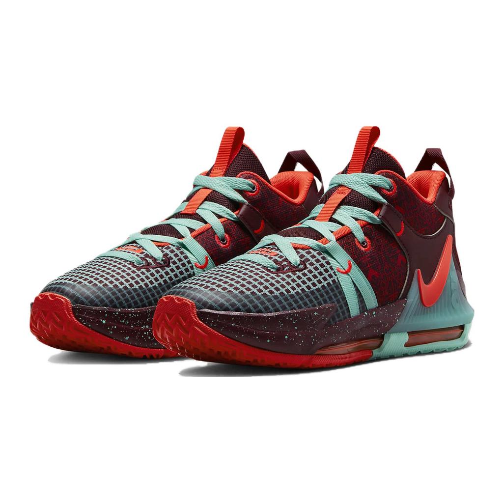 New Nike Witness 7 SE Slip Resistant Cushioning Wear Resistant Mid Top Children's Basketball Shoes Red Green Teenagers FB8976-600