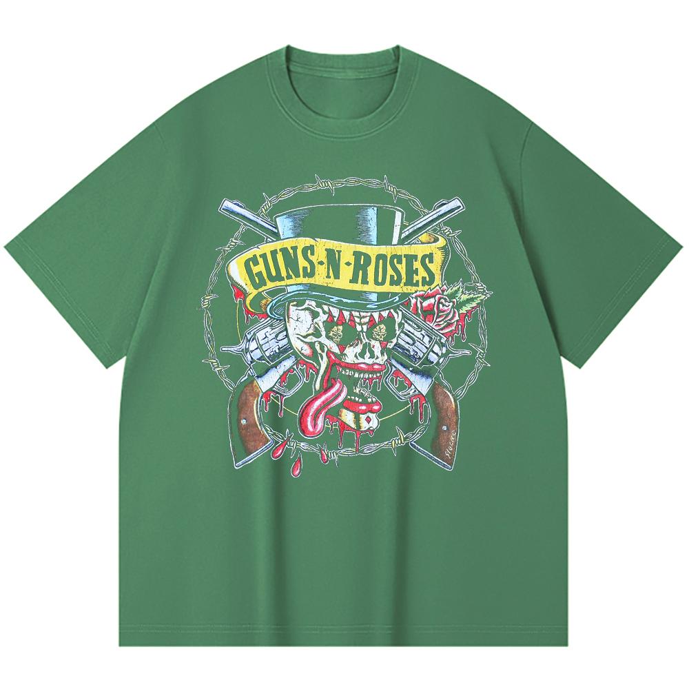 Camiseta de Algodón Pesado 100% 230 Gsm Camiseta de Algodón Pesado Unisex con Estampado de Banda de Rock Música Popular