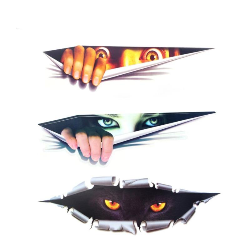 Car Stickers 3D Simulation Stereoscopic Car Stickers Men Black Panther Eyes Peeking Car Stickers Beauty Simulation Eyes Peeking