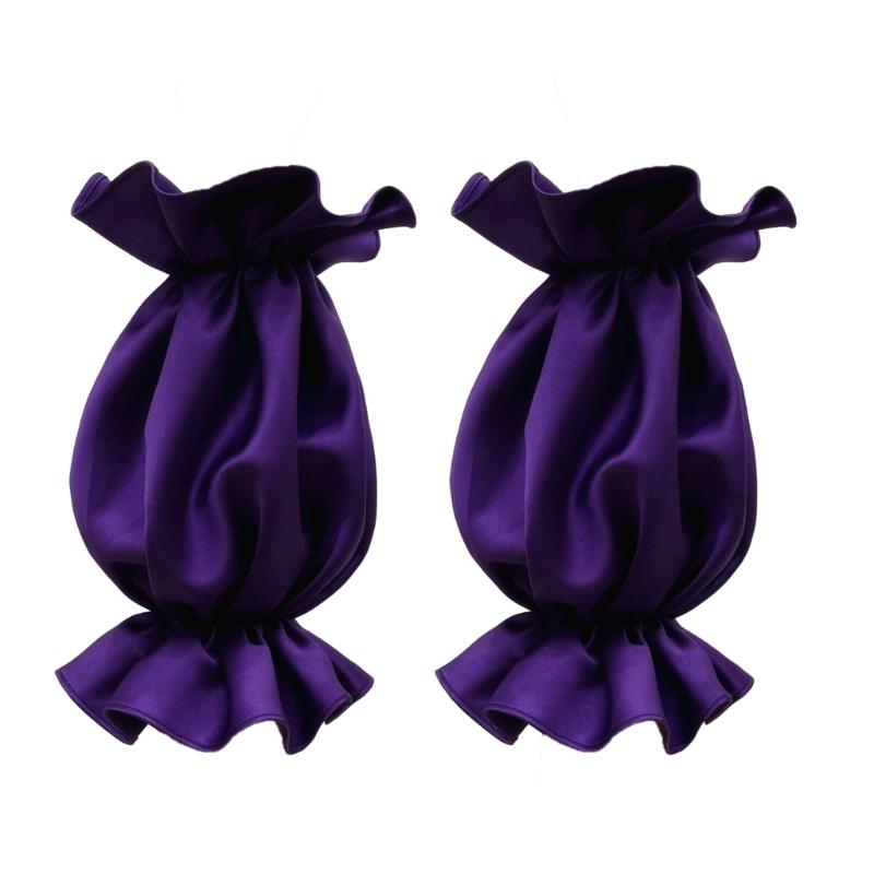 2lots Satins Wedding Gloves Women Bridal Oversleeves Sunscreen Sleeves Suitable for Bride and Event фиолетовый