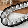 2M Pleated Ribbon Trim Ruffle Trim Collar Cuff Trim Lolita Dress Ribbon Needlework Crafts DIY Double Layer Lace Ribbon