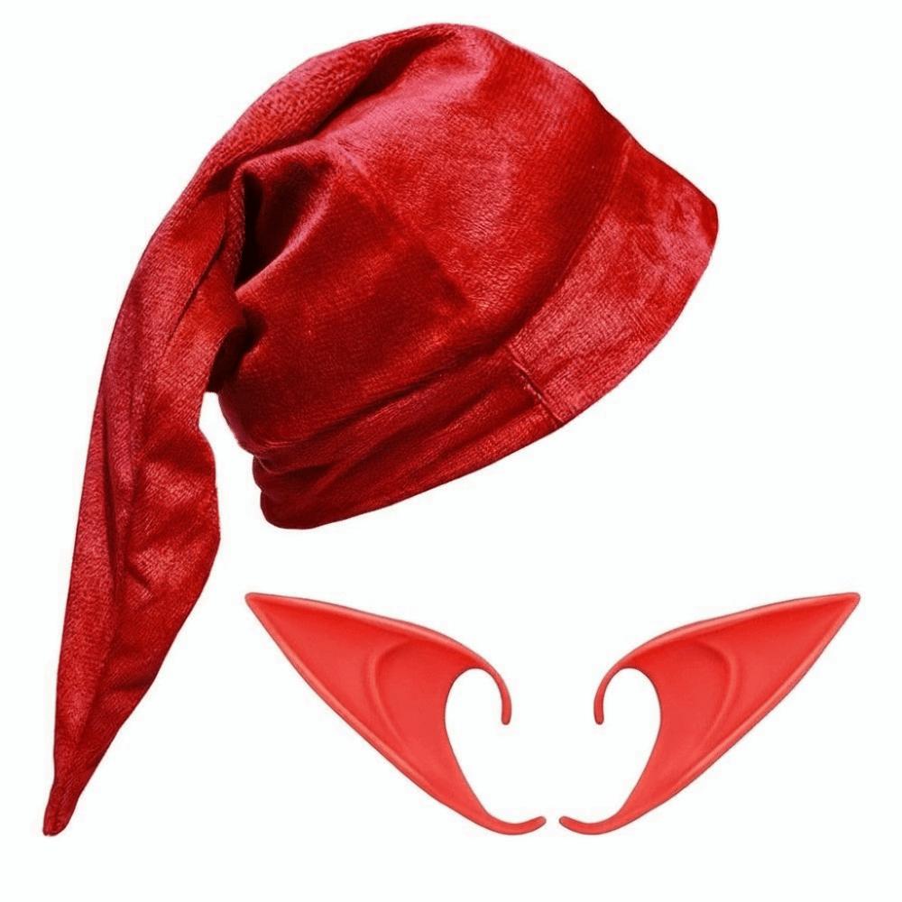 Soft Elf Hat Velvet Elf Ears Funny Halloween Elf Accessory Set Renaissance Fair Style D