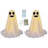 LED svítící figurka ducha Halloween Vnitřní dekorace ducha z bílé látky s dálkovým ovládáním pro domov, kuchyň, krbovou římsu, stůl, stolní desku, party dekorace