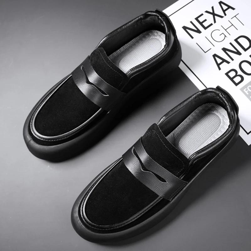 High Quality Men's Shoes Slip-on Male Work Shoes Suede Business Loafers Breathable Non-slip Men Casual Sneakers Shallow Zapatos