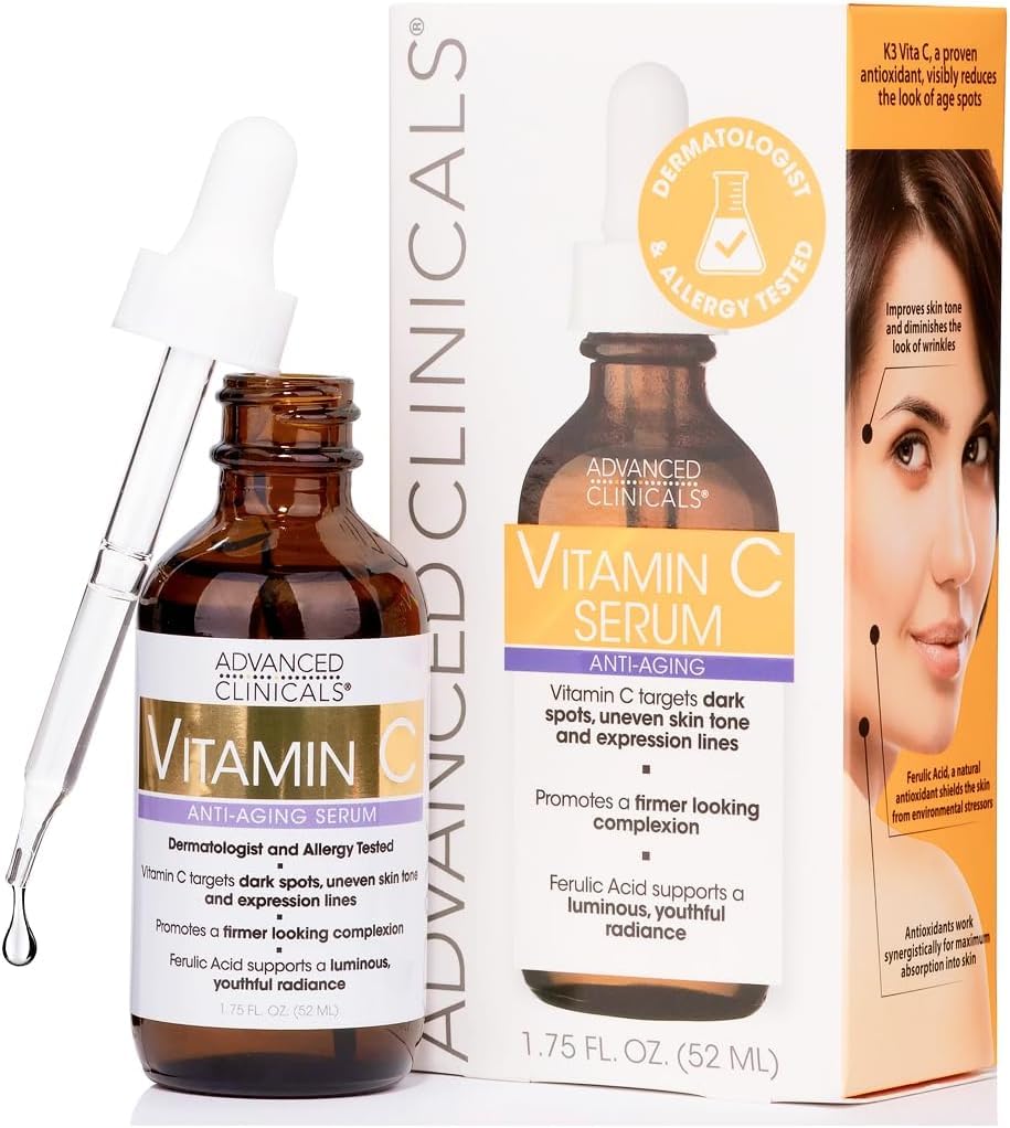 Advanced Clinicals Vitamin C High Concentration Serum for Sensitive Pore 52ml [Official Japan] Skin, Reducing,