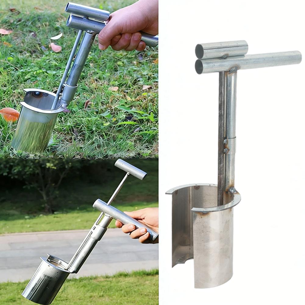 Trapiantatore per Piantine di Alberi da Frutto Punzone Manuale in Metallo Attrezzo da Scavo per Piantare Fiori Verdure Giardino Fattoria Fornitura Q5A8