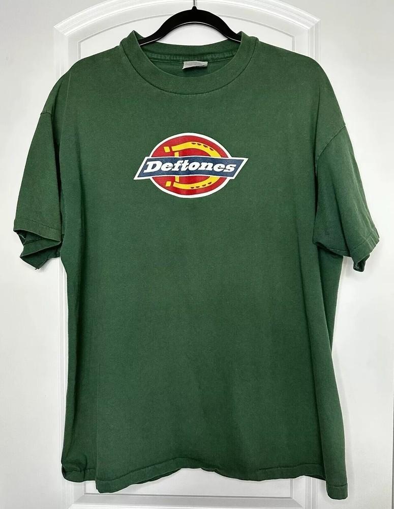 90s Deftones Adrenaline Tour 1996 Dickies Green Color Tshirt Reprint S-5XL Unisex T-Shirt S