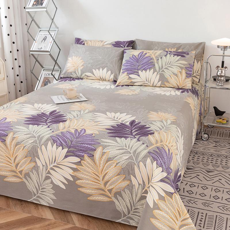 Wholesale 100% cotton old coarse cloth sheets pure cotton kang single three-piece set single piece soft mat student dormitory mat
