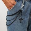 IngeSight.Z Cool Rock Hip Hop Kreuz Anhänger Schlüsselanhänger Jeans Hosenkette Herren Trend Mehrschichtige Kette Schlüsselanhänger Party Schmuck