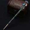 Retro Women Enamel Crystal Peacock Hair Stick Pin Chinese Style Handmade  Accessories Ladies Gentle and Elegant Jewelry Headwear