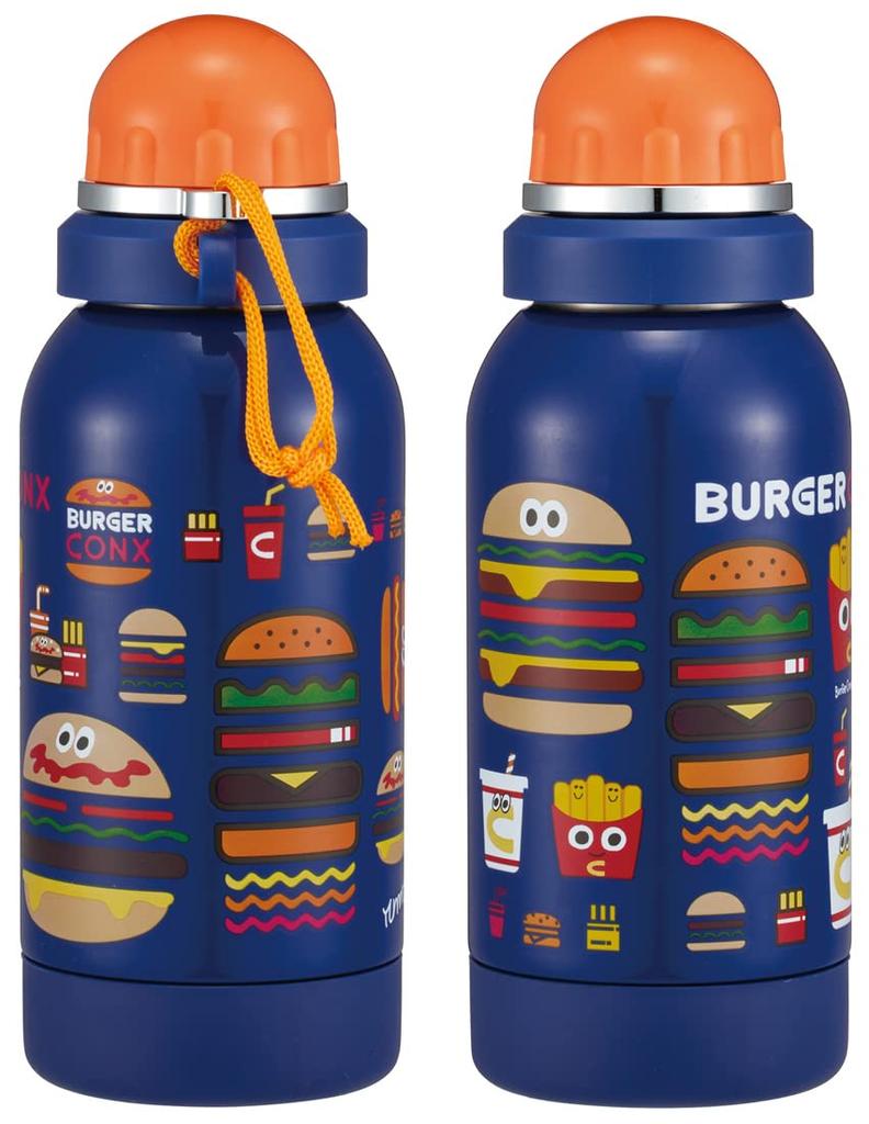 Skater 580ml Single-Layer Stainless Steel Water Bottle, Room Temperature, Healthy Drinks, Burger Concus SSSC6-A