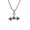 Fashion Hip Hop Style Guochao Necklace Personalized Titanium Steel Sweater Chain, Alloy Dumbbell Pendant