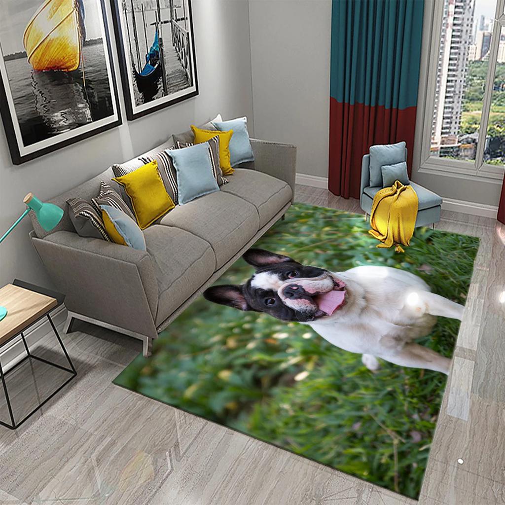 French Bulldog Carpet Lovely Animal Rugs for Bathroom Non-slip Doormat Balcony Carpet Welcome Rug Living Room Bedroom Decor Rug
