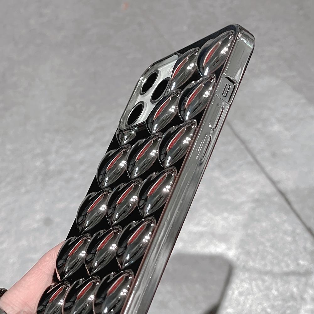 Luxusní pouzdro na telefon Plating Bright Silver 3d Love pro Iphone 14 13 12 Mini Xs 11 Pro Max Xr X 7 8 6 6s Plus Se 2020 Soft Cover