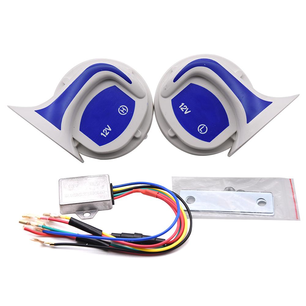 2pcs 12V 115DB Hella Super Loud Compact Electric Blast Tone Car Air Horn Kit For Motorcycle and Car Universal