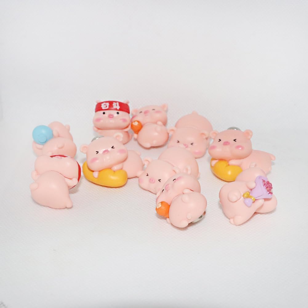 Animal Fridge Magnets, Glrovazas 12Pcs Locker Magnets, Funny Magnets,Magnets Refrigerator, Resin Pig Decorative Magnets for Classroom Kitchen Office