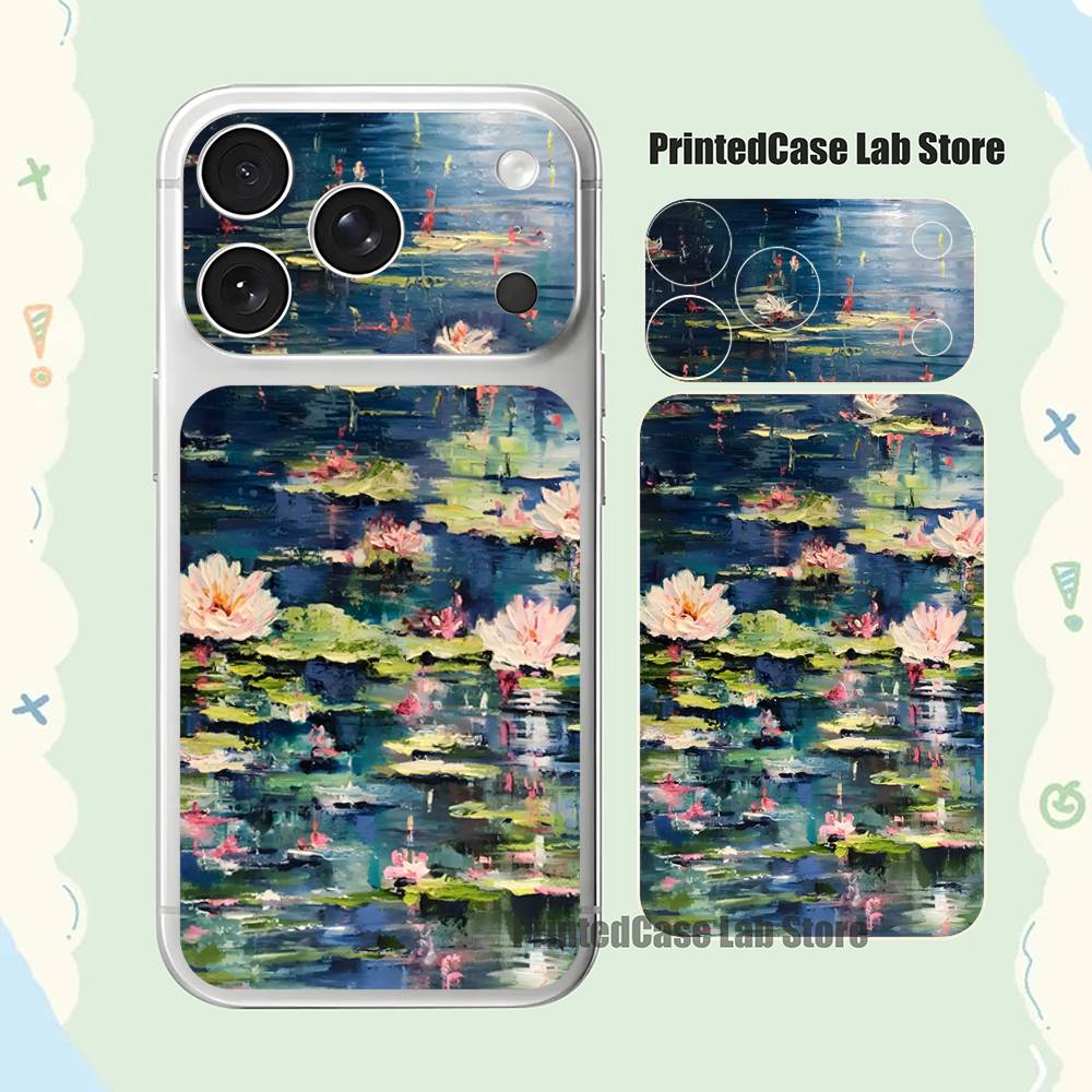 

C-Claude Monet Garden Paint Full Screen Protective Film For iphone 17 Pro Max Lens Protector Back Films Phone iPhone17pro