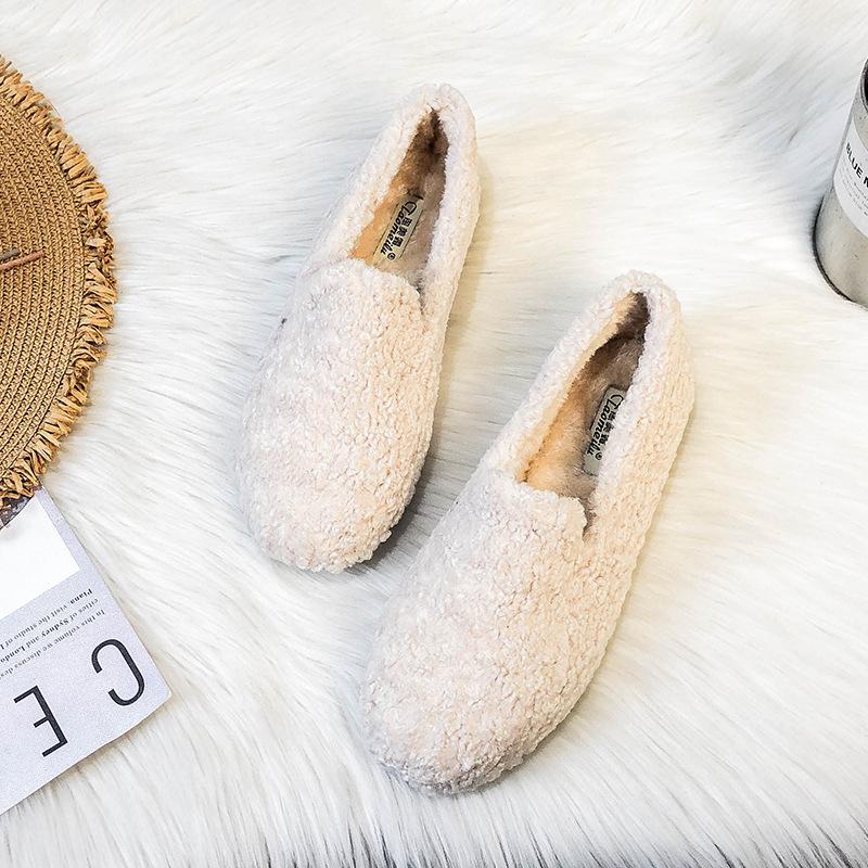 Fashion Big Size 34-43 Women Lambswool Moccasins Winter Wool Shoes Ladies Ballerinas Warm Fleece Loafers Femme Cold Proof Fur Flats 2025