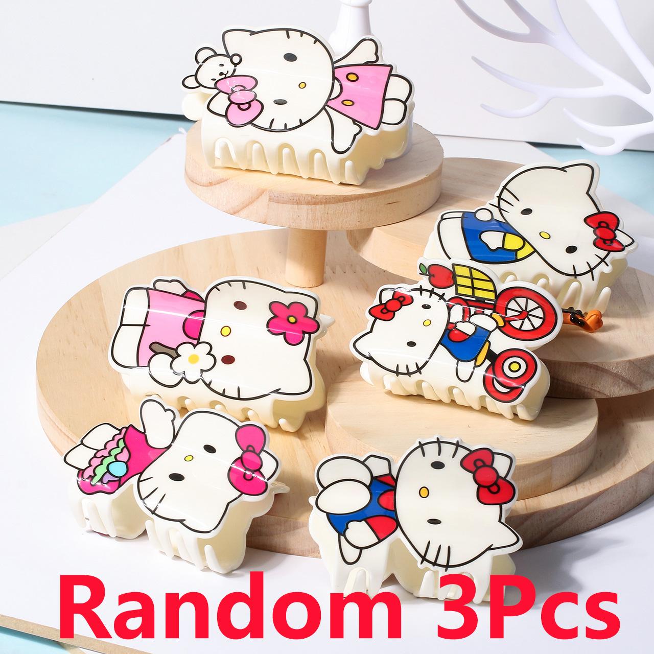 

1PC/Random 3Pcs Cute HelloKitty hair claw, pink kitten hair accessory