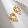 Three-layers Hollow C-shaped Women's Drop Earrings Gold Color Curved Metal Dangle Earrings Silver Color Geometry Ear Jewelry