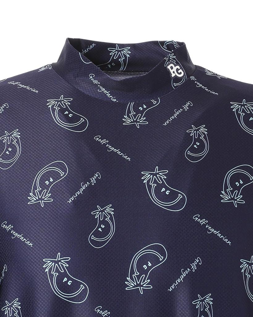 shirt vegetable logo Golf x Sax 6 [PEARLY GATES] Men's short-sleeved high-neck (stretch pattern) / / 053-5167507 081_Purple [LL]