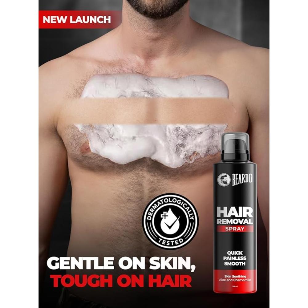 Spray dépilatoire Beardo pour hommes, 200 ml | Douceur longue durée |